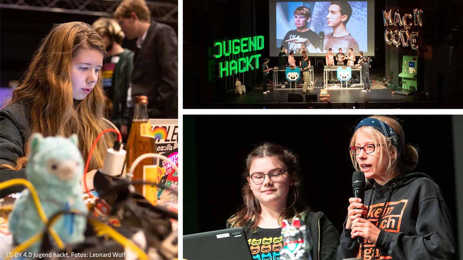 Jugendliche bei jugend hackt in Berlin